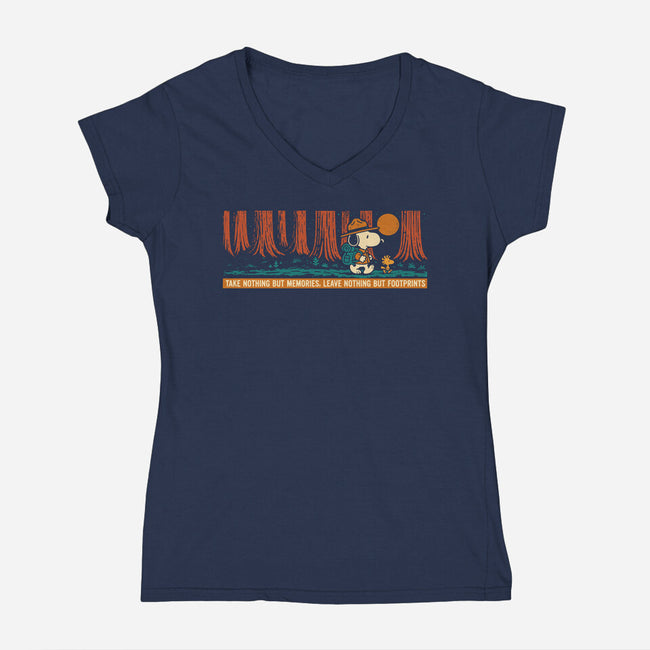 Leave Nothing But Footprints-Womens-V-Neck-Tee-Popnotic