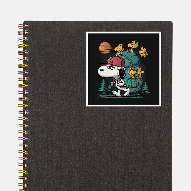 Beagle Hike-None-Glossy-Sticker-Popnotic