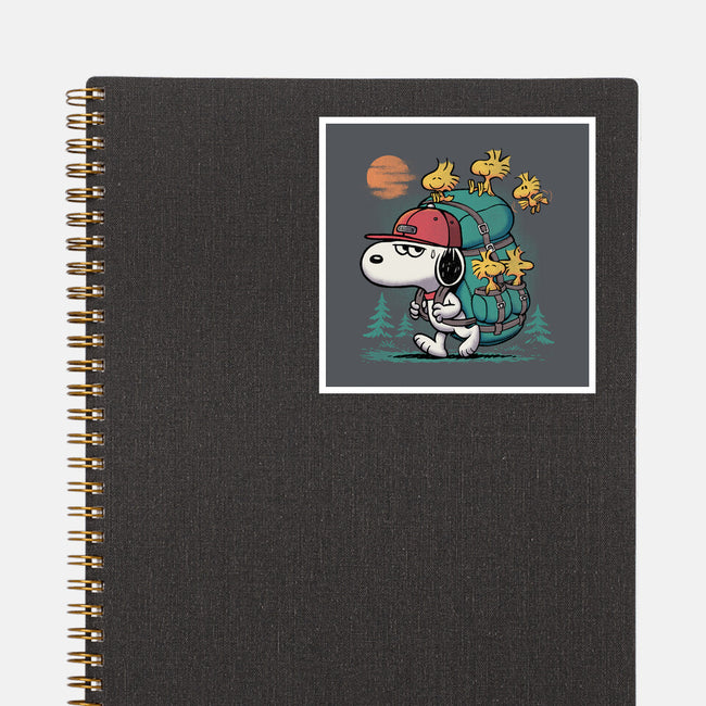 Beagle Hike-None-Glossy-Sticker-Popnotic