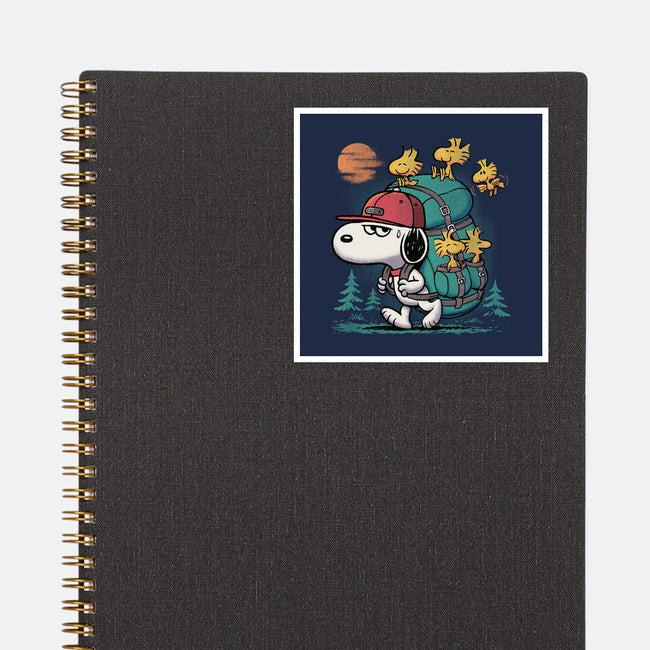 Beagle Hike-None-Glossy-Sticker-Popnotic