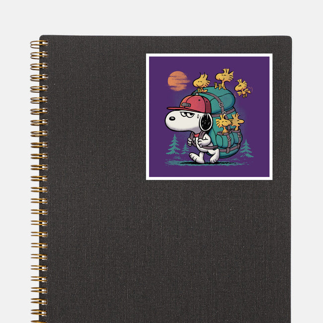 Beagle Hike-None-Glossy-Sticker-Popnotic