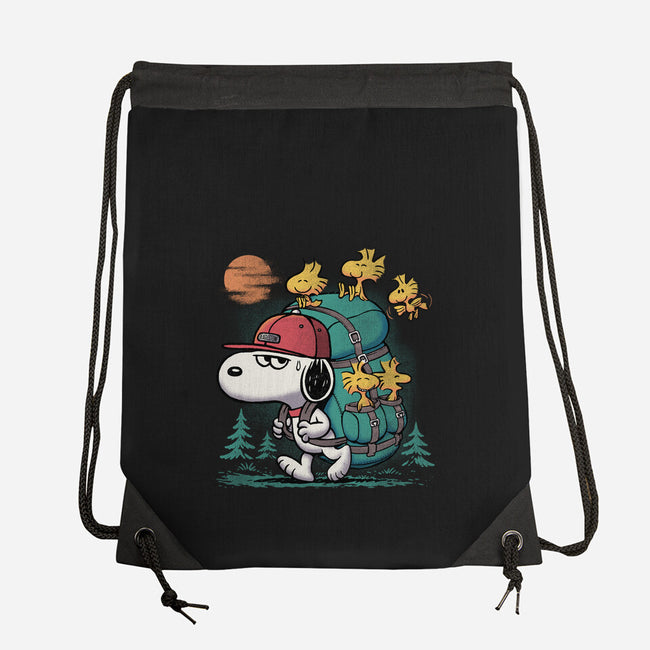 Beagle Hike-None-Drawstring-Bag-Popnotic