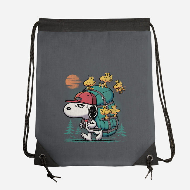Beagle Hike-None-Drawstring-Bag-Popnotic