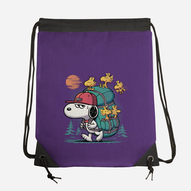 Beagle Hike-None-Drawstring-Bag-Popnotic