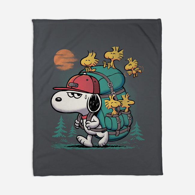 Beagle Hike-None-Fleece-Blanket-Popnotic