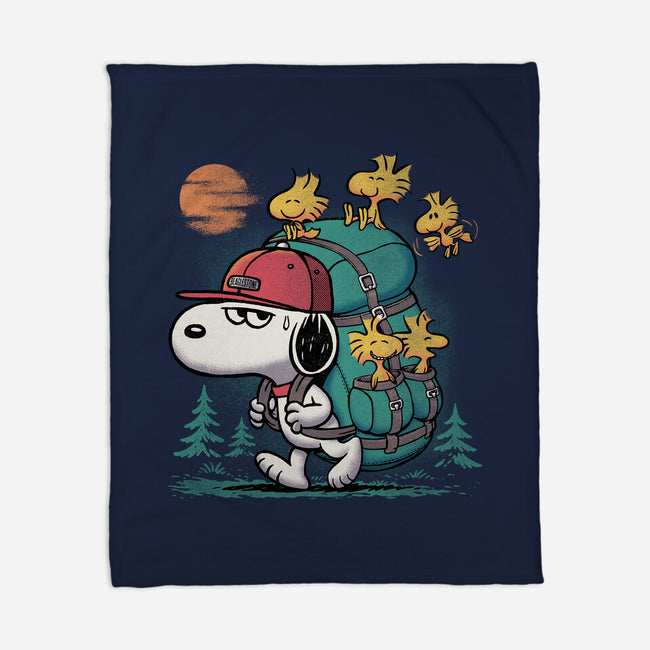 Beagle Hike-None-Fleece-Blanket-Popnotic