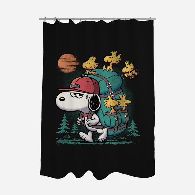 Beagle Hike-None-Polyester-Shower Curtain-Popnotic