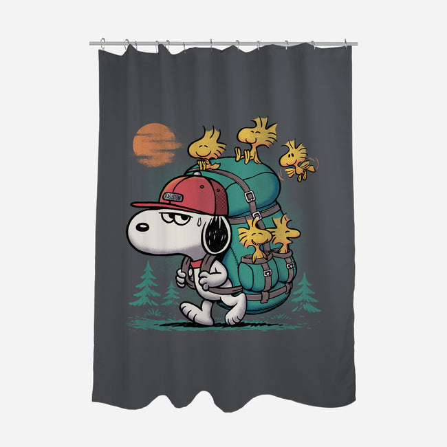 Beagle Hike-None-Polyester-Shower Curtain-Popnotic