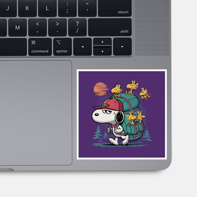 Beagle Hike-None-Glossy-Sticker-Popnotic