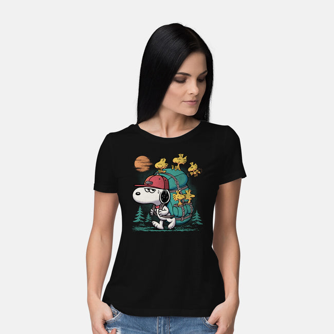 Beagle Hike-Womens-Basic-Tee-Popnotic