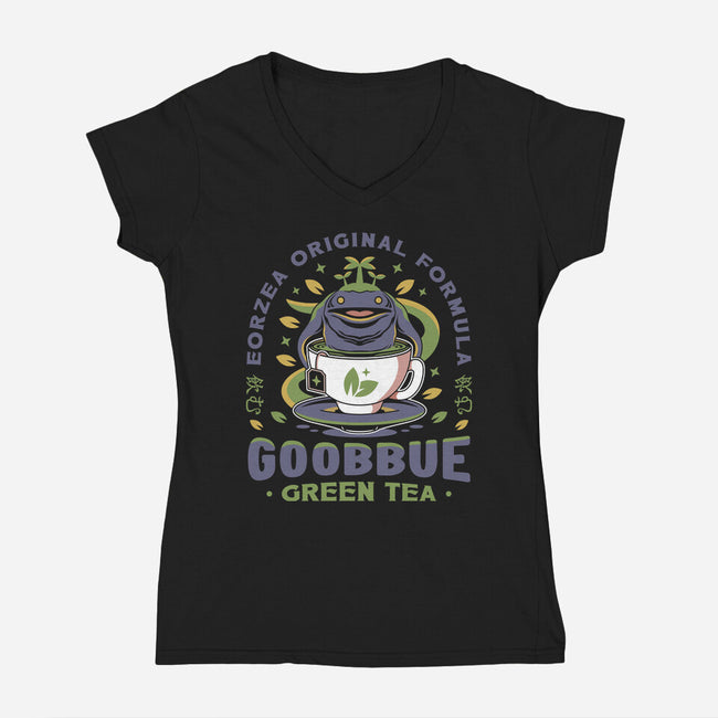 Goobbue Green Tea-Womens-V-Neck-Tee-LAGELANTEE