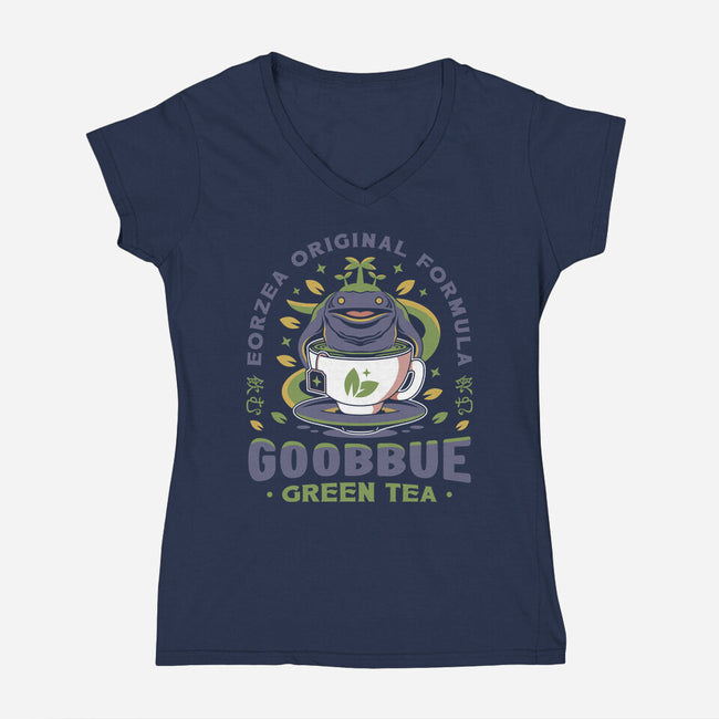 Goobbue Green Tea-Womens-V-Neck-Tee-LAGELANTEE