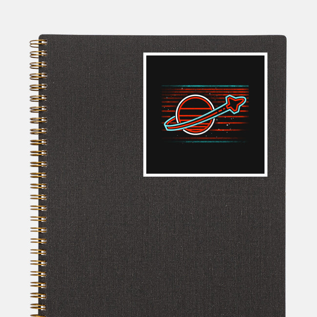 Retro Space Launch-None-Glossy-Sticker-rocketman_art