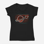 Retro Space Launch-Womens-V-Neck-Tee-rocketman_art