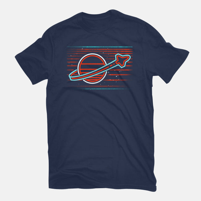 Retro Space Launch-Mens-Basic-Tee-rocketman_art