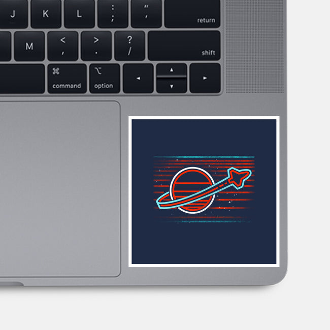 Retro Space Launch-None-Glossy-Sticker-rocketman_art