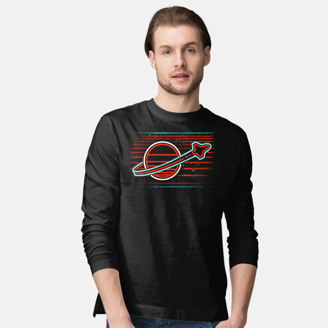 Retro Space Launch-Mens-Long Sleeved-Tee-rocketman_art