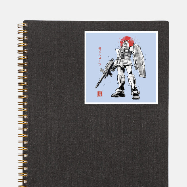 Mobile Suit Sumi-E-None-Glossy-Sticker-Astrobot Invention