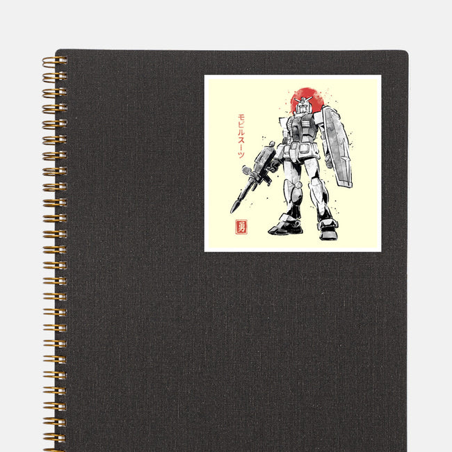 Mobile Suit Sumi-E-None-Glossy-Sticker-Astrobot Invention