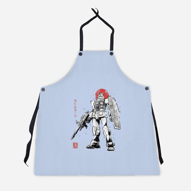 Mobile Suit Sumi-E-Unisex-Kitchen-Apron-Astrobot Invention