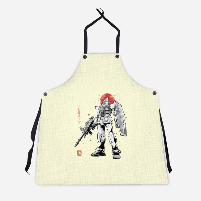 Mobile Suit Sumi-E-Unisex-Kitchen-Apron-Astrobot Invention