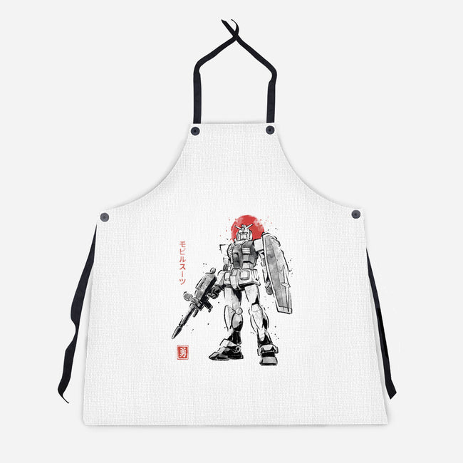 Mobile Suit Sumi-E-Unisex-Kitchen-Apron-Astrobot Invention