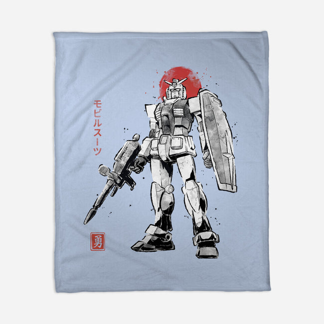 Mobile Suit Sumi-E-None-Fleece-Blanket-Astrobot Invention