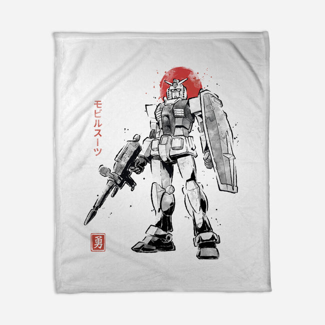 Mobile Suit Sumi-E-None-Fleece-Blanket-Astrobot Invention