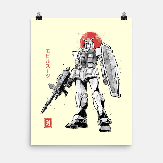 Mobile Suit Sumi-E-None-Matte-Poster-Astrobot Invention