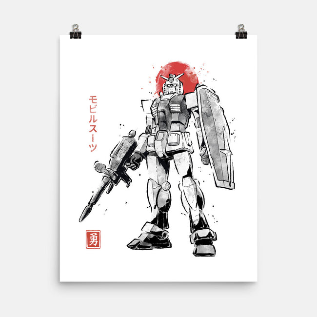 Mobile Suit Sumi-E-None-Matte-Poster-Astrobot Invention