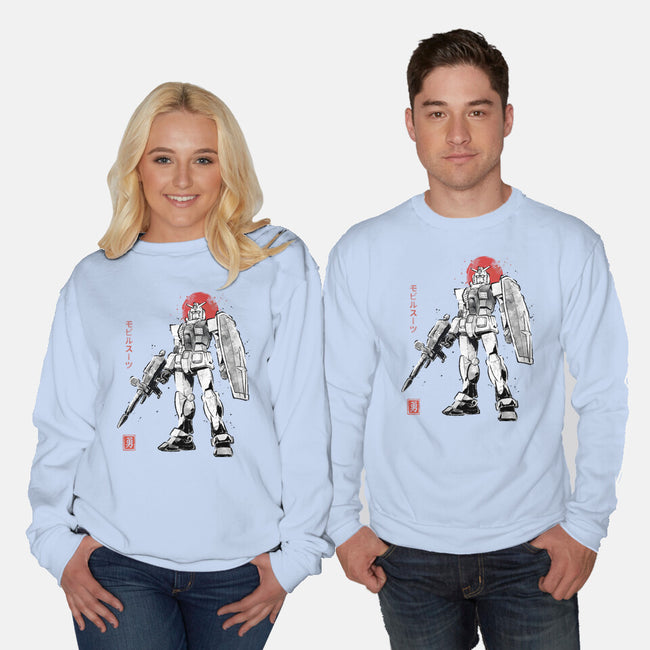 Mobile Suit Sumi-E-Unisex-Crew Neck-Sweatshirt-Astrobot Invention