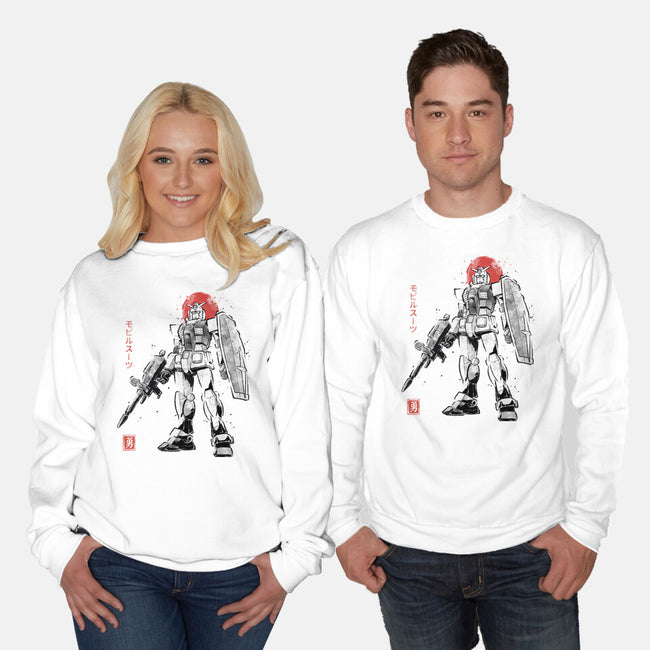 Mobile Suit Sumi-E-Unisex-Crew Neck-Sweatshirt-Astrobot Invention