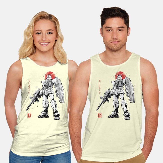 Mobile Suit Sumi-E-Unisex-Basic-Tank-Astrobot Invention