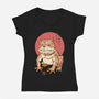 Bull Frog-Womens-V-Neck-Tee-vp021