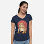 Bull Frog-Womens-V-Neck-Tee-vp021