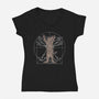 Vitruvian Cat-Womens-V-Neck-Tee-turborat14