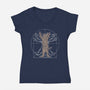 Vitruvian Cat-Womens-V-Neck-Tee-turborat14