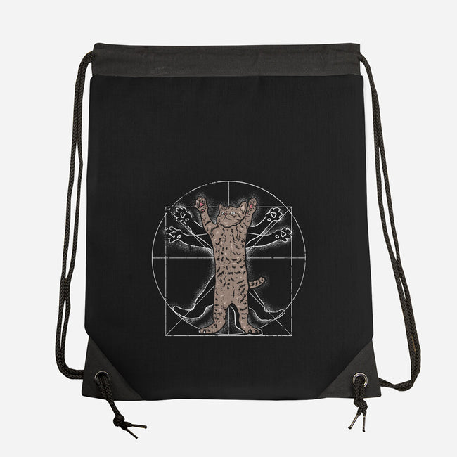 Vitruvian Cat-None-Drawstring-Bag-turborat14