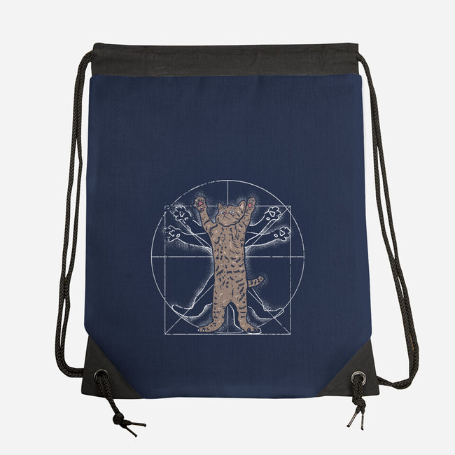 Vitruvian Cat-None-Drawstring-Bag-turborat14