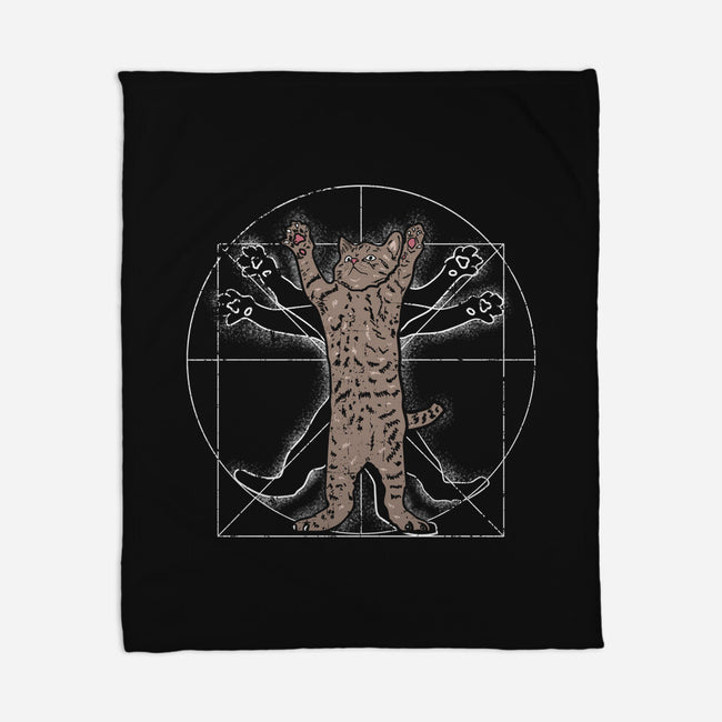 Vitruvian Cat-None-Fleece-Blanket-turborat14