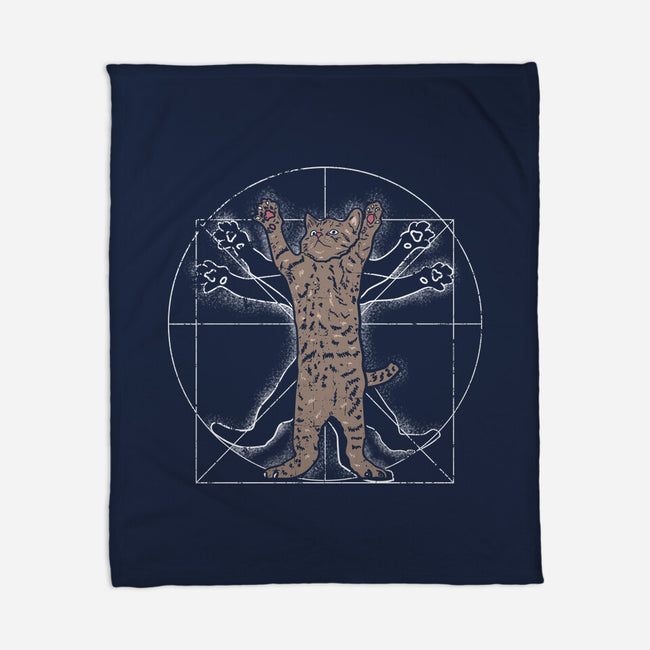Vitruvian Cat-None-Fleece-Blanket-turborat14