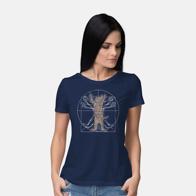 Vitruvian Cat-Womens-Basic-Tee-turborat14