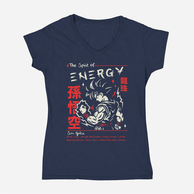 The Spirit Of Energy-Womens-V-Neck-Tee-Faissal Thomas
