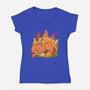 Snackasaurus Snooze-Womens-V-Neck-Tee-spoilerinc