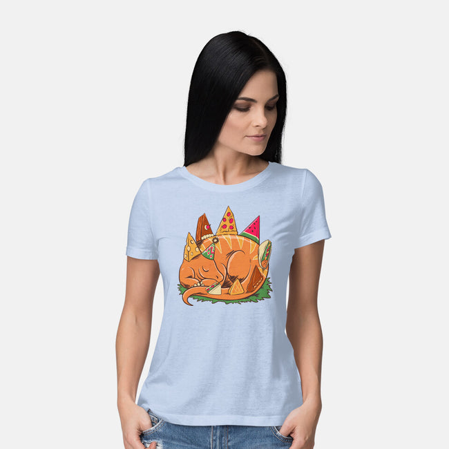 Snackasaurus Snooze-Womens-Basic-Tee-spoilerinc