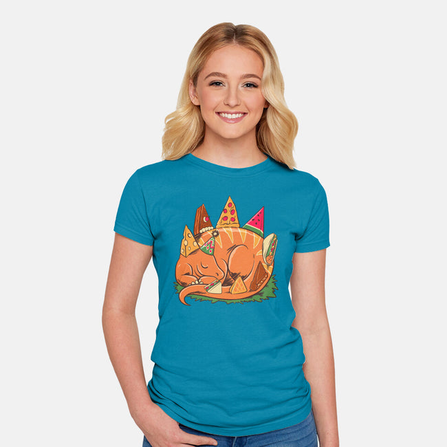 Snackasaurus Snooze-Womens-Fitted-Tee-spoilerinc