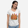 Snackasaurus Snooze-Womens-V-Neck-Tee-spoilerinc