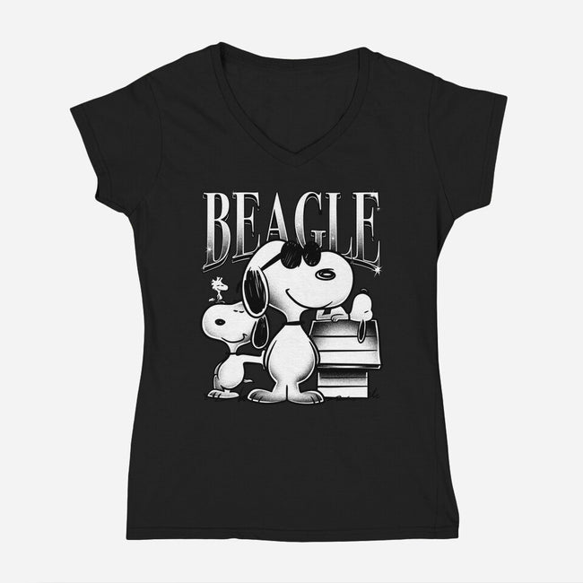 Bootleg Beagle-Womens-V-Neck-Tee-estudiofitas