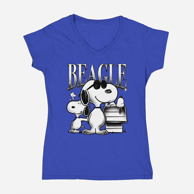 Bootleg Beagle-Womens-V-Neck-Tee-estudiofitas