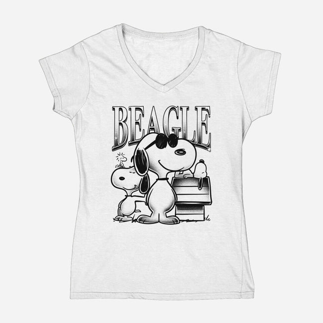 Bootleg Beagle-Womens-V-Neck-Tee-estudiofitas